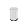 TOP SILENT LUNA - round pedal bin made of stainless steel, capacity 8l (white)