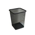 Steel mesh waste basket, square shaped, capacity 18l (black)