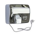 STARFLOW PLUS bright steel hand dryer with a push button