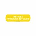Sticker for waste segregation - METALE I TWORZYWA SZTUCZNE for metal and plastic, large, dimensions 14.5 x 4.4 cm