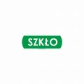 Sticker for waste segregation - SZKŁO for glass, small, dimensions 10 x 3.5 cm