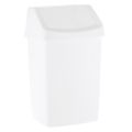 Plastic swing top bin, capacity 50 l (white)