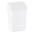 Plastic swing top bin, capacity 15 l (white)