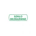 Naklejka na kosz do segregacji - szkło bezbarwne, mała, wymiar 10 X 3,5 cm