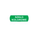 Sticker for waste segregation - SZKŁO KOLOROWE for coloured glass, small, dimensions 10 x 3.5 cm