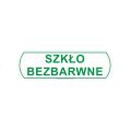 Naklejka na kosz do segregacji - szkło bezbarwne, duża, wymiar 14,5 X 4,4 cm