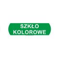 Sticker for waste segregation - SZKŁO KOLOROWE for coloured glass, large, dimensions 14.5 x 4.4 cm