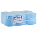Ręczniki papierowe w roli MERIDA TOP CENTER PULL MINI, niebieskie, średnica 16,5 cm, długość 122 m, dwuwarstwowe, zgrzewka 6 rolek