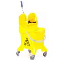 Single-bucket trolley with 31 l bucket and mop wringer (yellow)