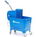 Wiadro na kółkach z prasą do mopów, 20 l, niebieskie
