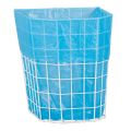 Wall-mounted waste paper basket 22l, made of steel, plastic-coated wire (white)