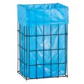 Steel mesh waste basket, free-standing, capacity 47l, metal coated with black polyethylene