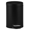 SILENT SERENE - round pedal waste bin, capacity 5 l, metal (black matt)