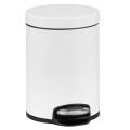 SILENT SERENE - round pedal waste bin, capacity 5 l, metal (white)