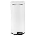 SILENT SERENE - round pedal waste bin, capacity 30 l, metal (white)