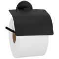 Toilet paper roll holder with a flap  MERIDA STELLA BLACK LINE, black