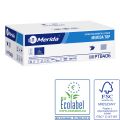 MERIDA TOP toilet paper in sheets, white, V-folded, carton 9000 pcs. (40 packs of 225 pcs.), 2-ply, cellulose, whiteness 84%, ECOLABEL