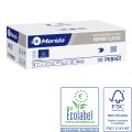 MERIDA CLASSIC toilet paper in sheets, white, V-folded, carton 9000 pcs. (40 packs of 225 pcs.), single-ply, whiteness 75%, ECOLABEL