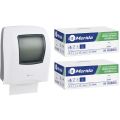 Mechaniczny podajnik ręczników, MERIDA ONE biały za 125 zł netto przy zakupie 2 kartonów ręczników MERIDA OPTIMUM AUTOMATIC MAXI ECOLABEL RAB315 (12 x 240 m = 2 880 m, 11 292 listki)