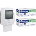 Automatyczny bezdotykowy podajnik ręczników, MERIDA ONE biały za 250 zł netto przy zakupie 2 kartonów ręczników MERIDA OPTIMUM AUTOMATIC MAXI ECOLABEL RAB315 (12 x 240 m = 2 880 m, 11 292 listki)