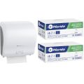 Mechaniczny podajnik ręczników, MERIDA LUX CUT za 125 zł netto przy zakupie 2 kartonów ręczników MERIDA OPTIMUM AUTOMATIC MAXI ECOLABEL RAB315 (12 x 240 m = 2 880 m, 11 292 listki)