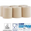 Ręczniki papierowe w roli MERIDA TOP EKO CENTER PULL MAXI, piaskowe, średnica 18 cm, długość 163 m, dwuwarstwowe, zgrzewka 6 rolek, ECOLABEL