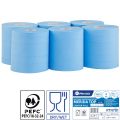 Ręczniki papierowe w roli, MERIDA TOP CENTER PULL MAXI, dwuwarstwowe, niebieskie, średnica 18 cm , długość 163 m, zgrzewka 6 rolek